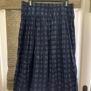 Madewell Pull-On Midi Skirt in Shibori Indigo Plaid